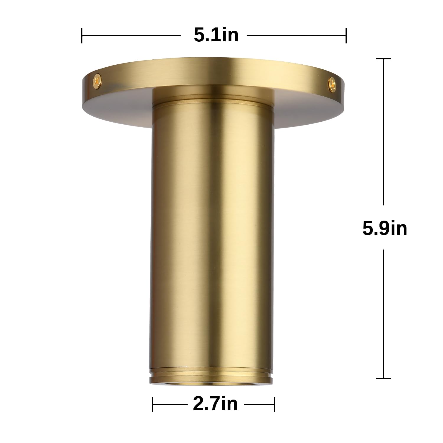 Pirxxiy Brass Cylinder Ceiling Light Fixture, Flush Mount Led Dimmable Spot Light, Living Room Hallway Kitchen Dining Room Foyer