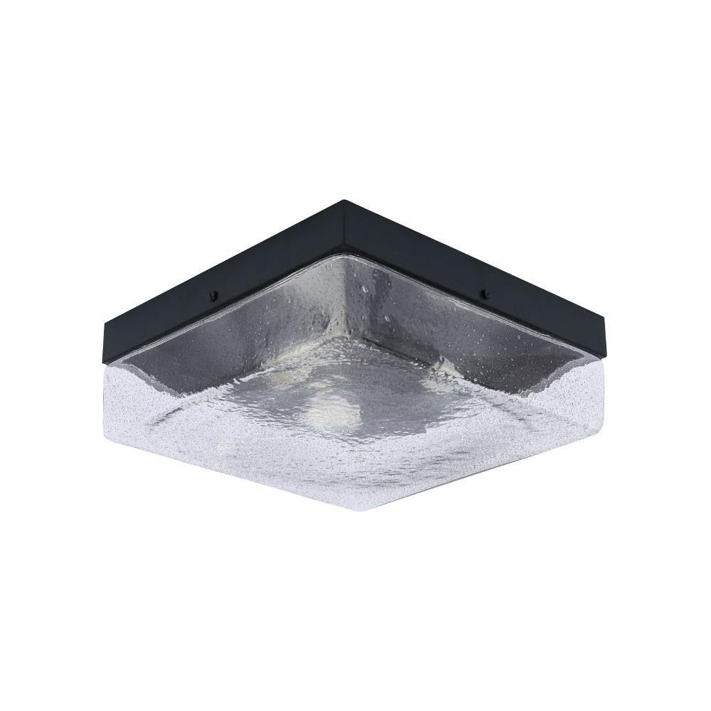 Toltec Lighting 842-MB-2 3 Light Flush Mount-5 Inches Tall and 12 Inches Wide, Finish Color: Matte Black, Glass Color: Smoke Bubble