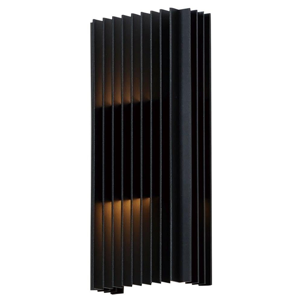 ET2 Lighting Rampart 2-Light Outdoor Wall Sconce | Black Finish | Aluminum Construction | Architectural Exterior Wall Lantern fo