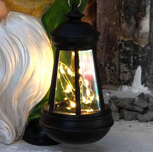 WONDHOME Gnome Solar Light - Warm White LED Waterproof Lanterns for Outdoor DIY Fairy Garden & Patio Decor