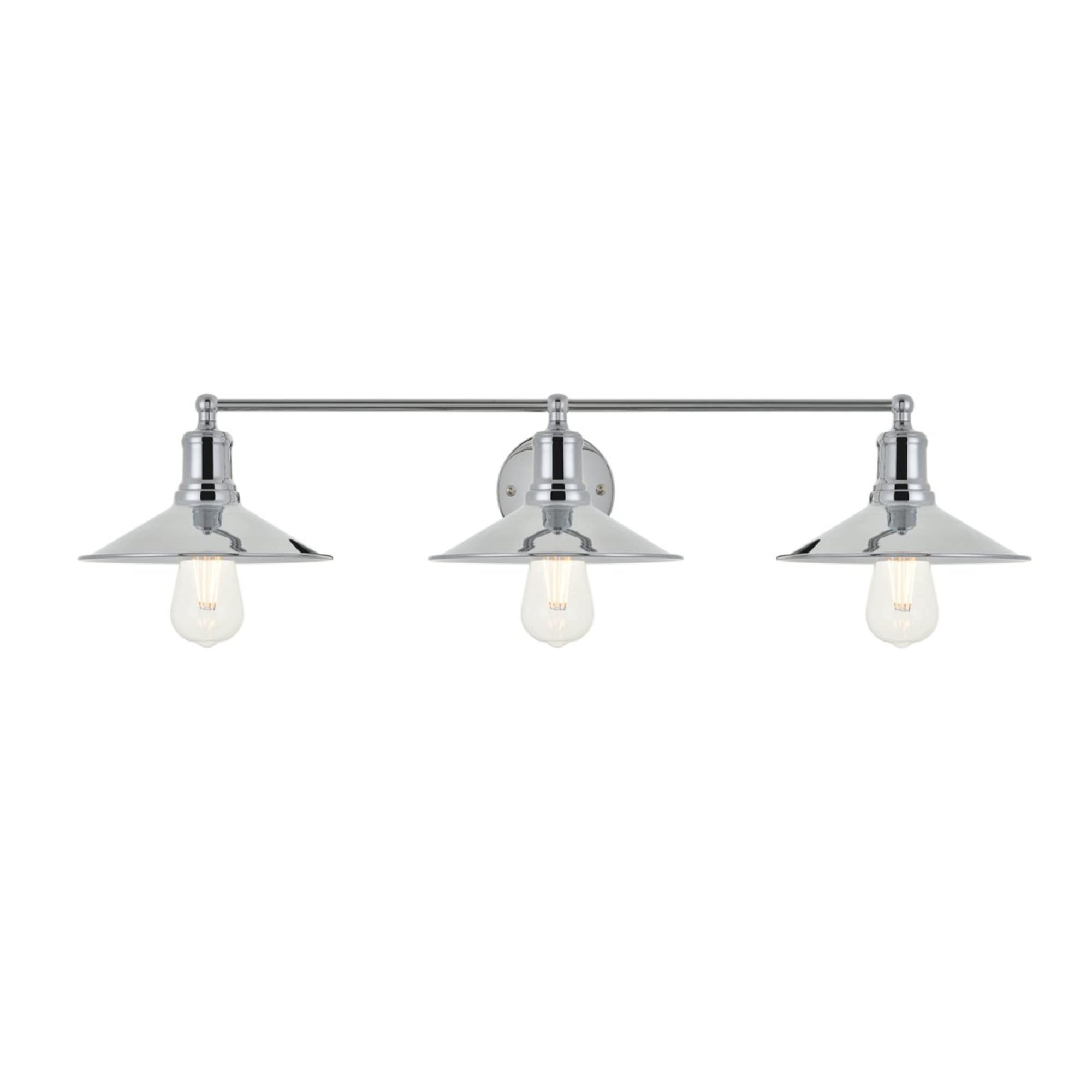 Living District Etude 3-Light Mid-Century Metal Wall Sconce in Chrome