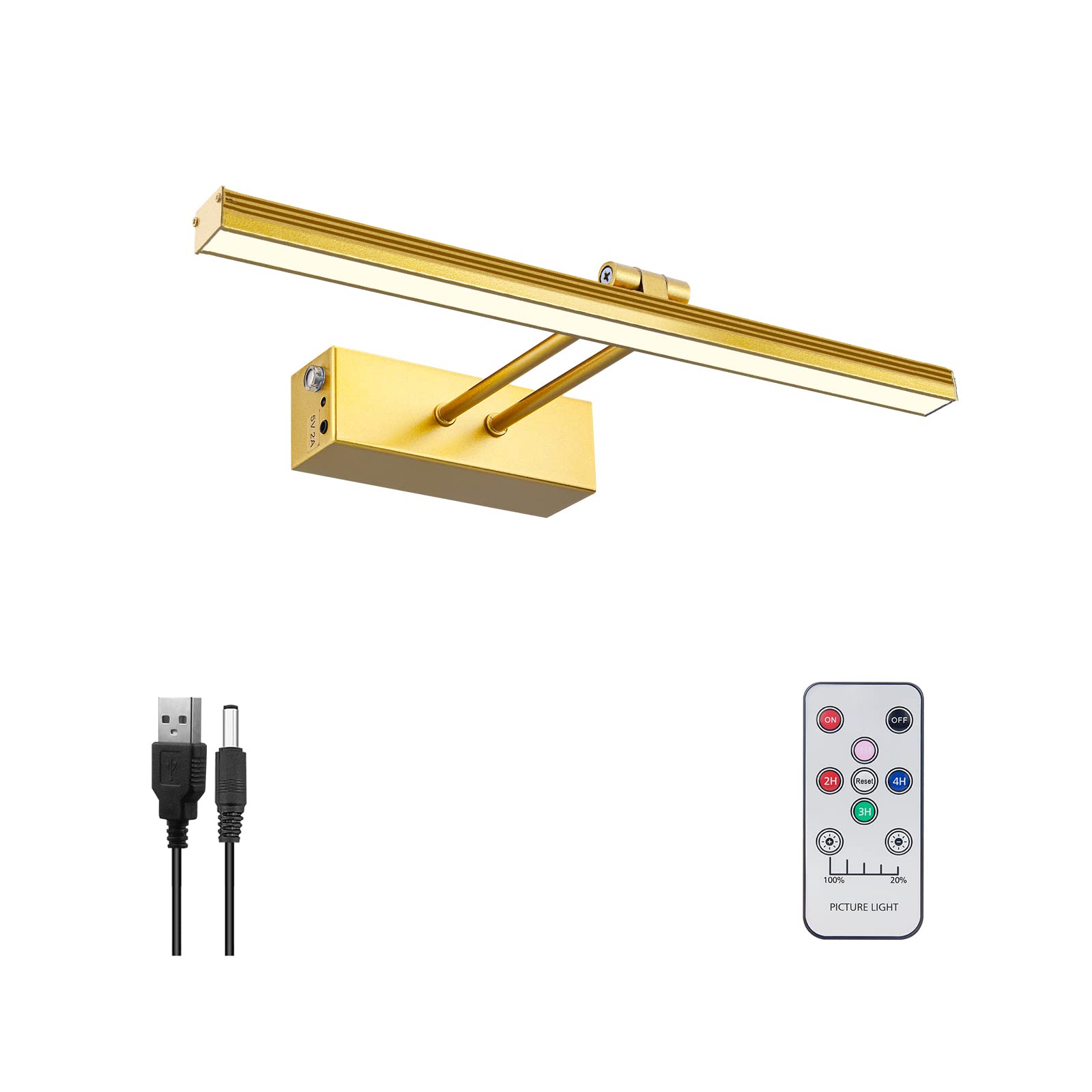 FUNCHDAY Picture Light,Battery Art Lights for Wall,Wireless Remote Painting Light with Timer and Dimmable,13   Metal Display Lig