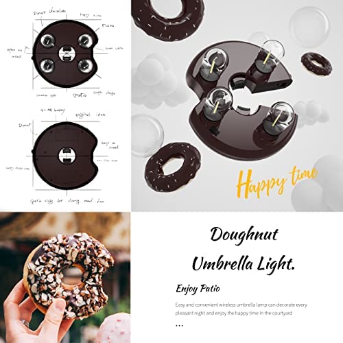 NORA·GIFT Patio Umbrella Light with LED Edison Bulbs, Battery Operated, Brown, 2 Packs, Model NRGT202140012