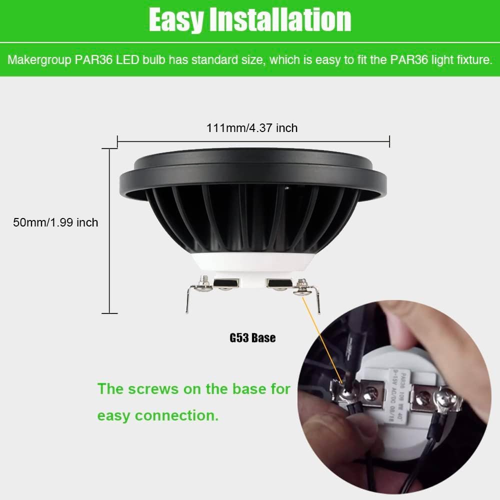 Makergroup Par36 Led Landscape Light Bulb 7W  12V Low Voltage Lighting  Waterproof Spotlight For Outdoor Yard Tree Light  In-Ground Well Light  Warm White 2700K-3000K
