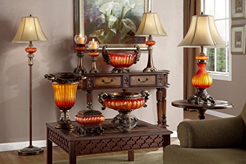 OK Lighting Gold Amber Decoration, Polyresin, Model OK-2647, Orange Color