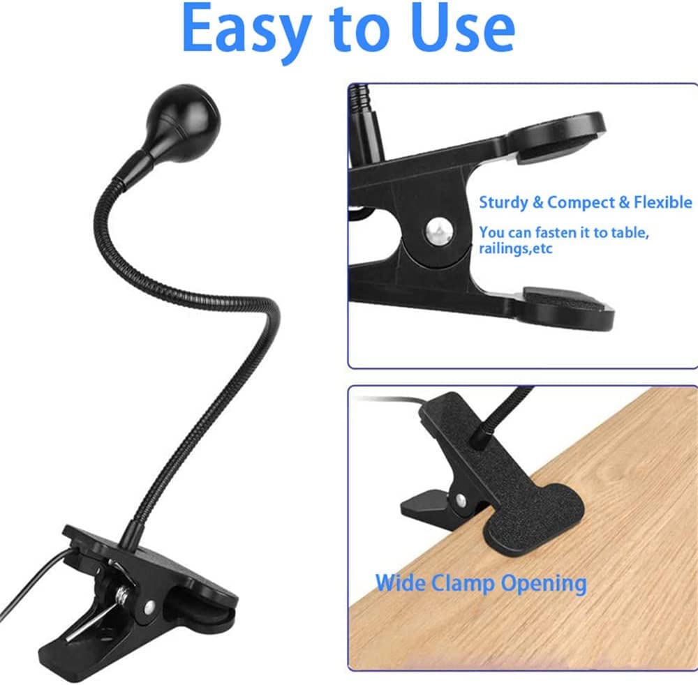 Meitawilltion 3W UV LED Desk Light, Flexible Gooseneck, Clamp, Portable, Plastic, Model M-KG01, Pink