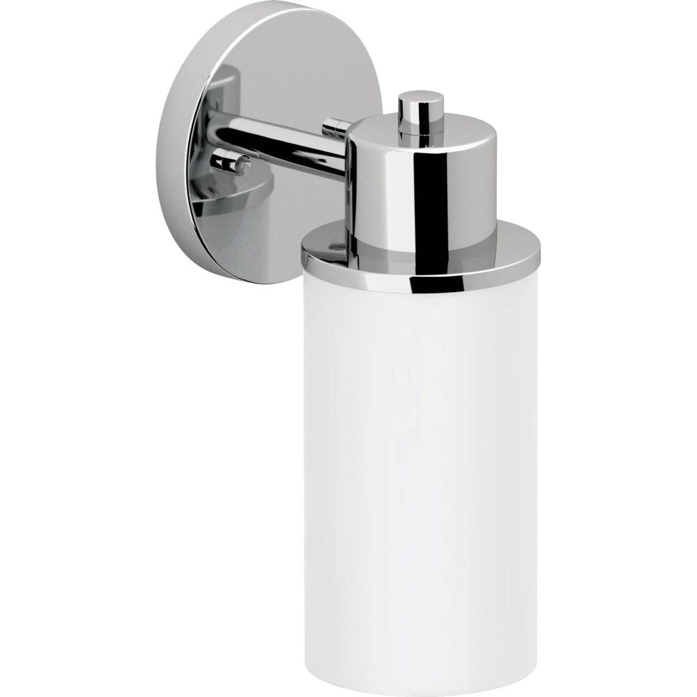 Moen Dn0761Ch Iso 1-Light Dual-Mount Bath Bathroom Vanity Fixture With Frosted Glass, Chrome