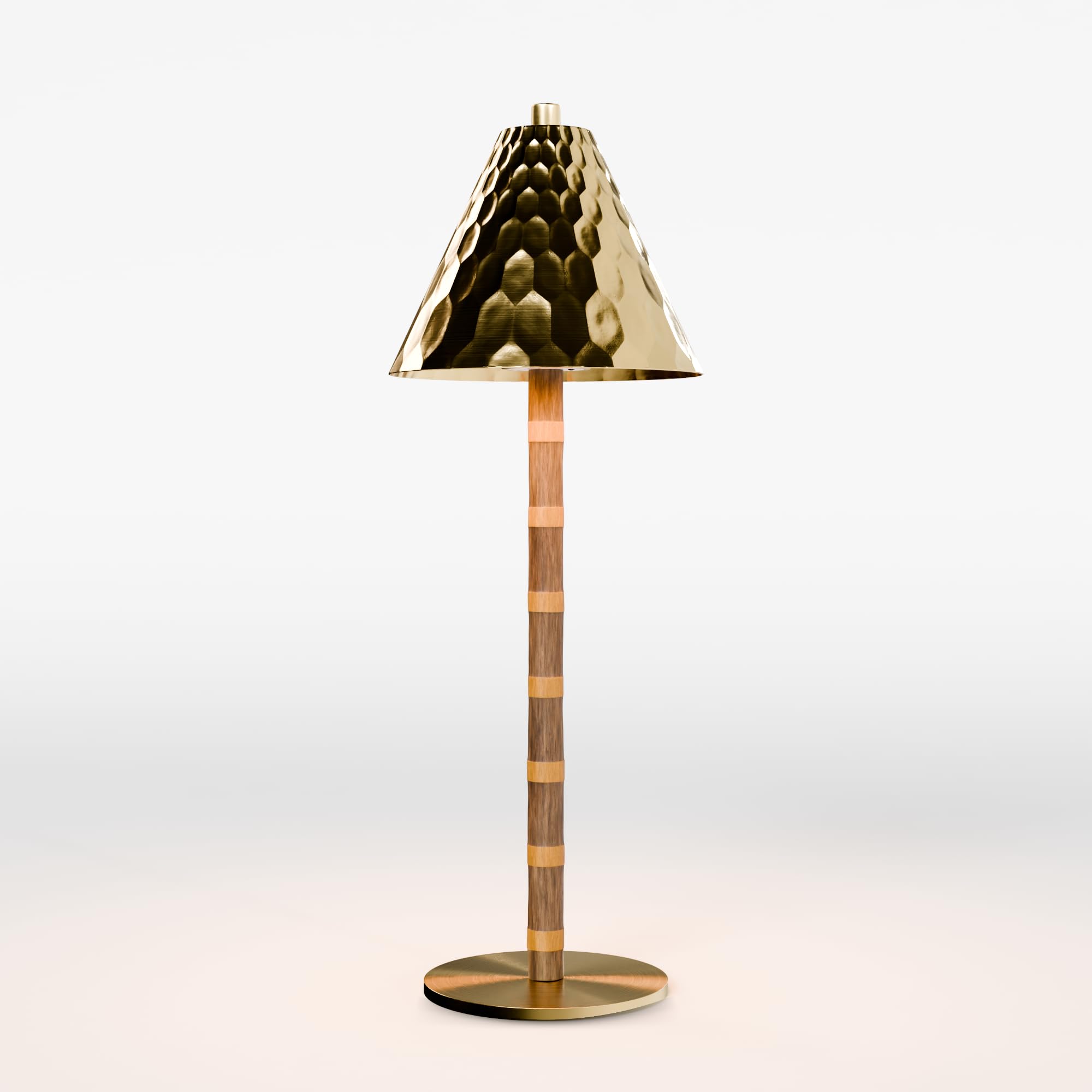 LUXELYKOS Bamboo Rechargeable LED Table Lamp - Cordless Touch Lamp for Bedroom, Dining Room, Patio - Battery Powered Small Lamp 