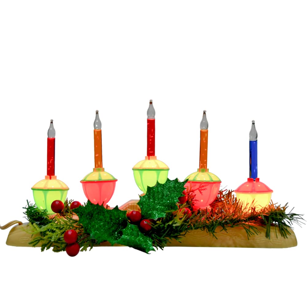 GOOTHY 5 Light Bubble Candle Lamp, Plug in Christmas Electric Window Candles with 6 Multicolor Bubble Light(1 Spare), E12 Base C