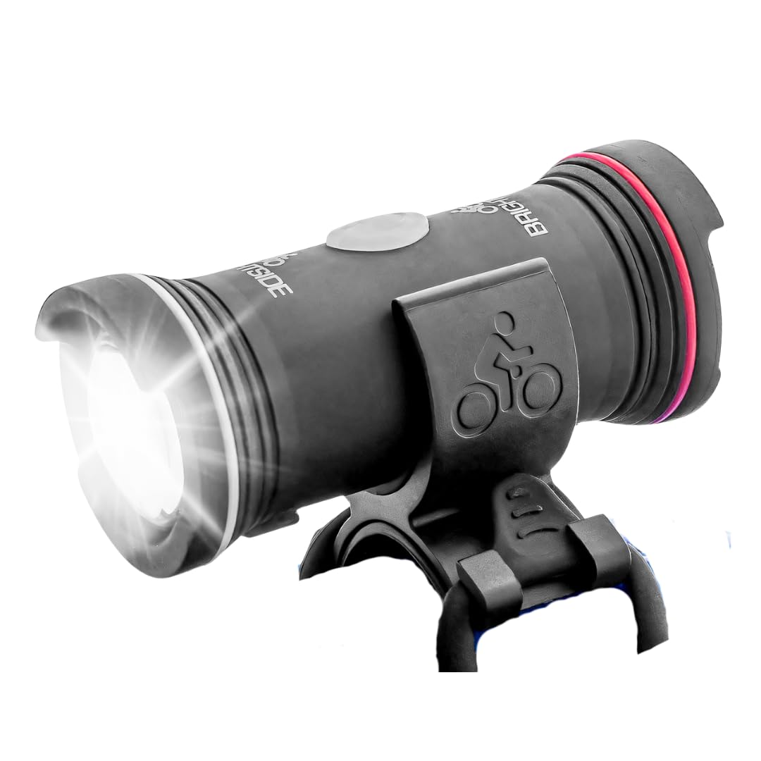 Brightside Bike Helmet Light - 2 in 1 Front and Rear, Waterproof, Rechargeable, 3in - Red/White, Model TS01