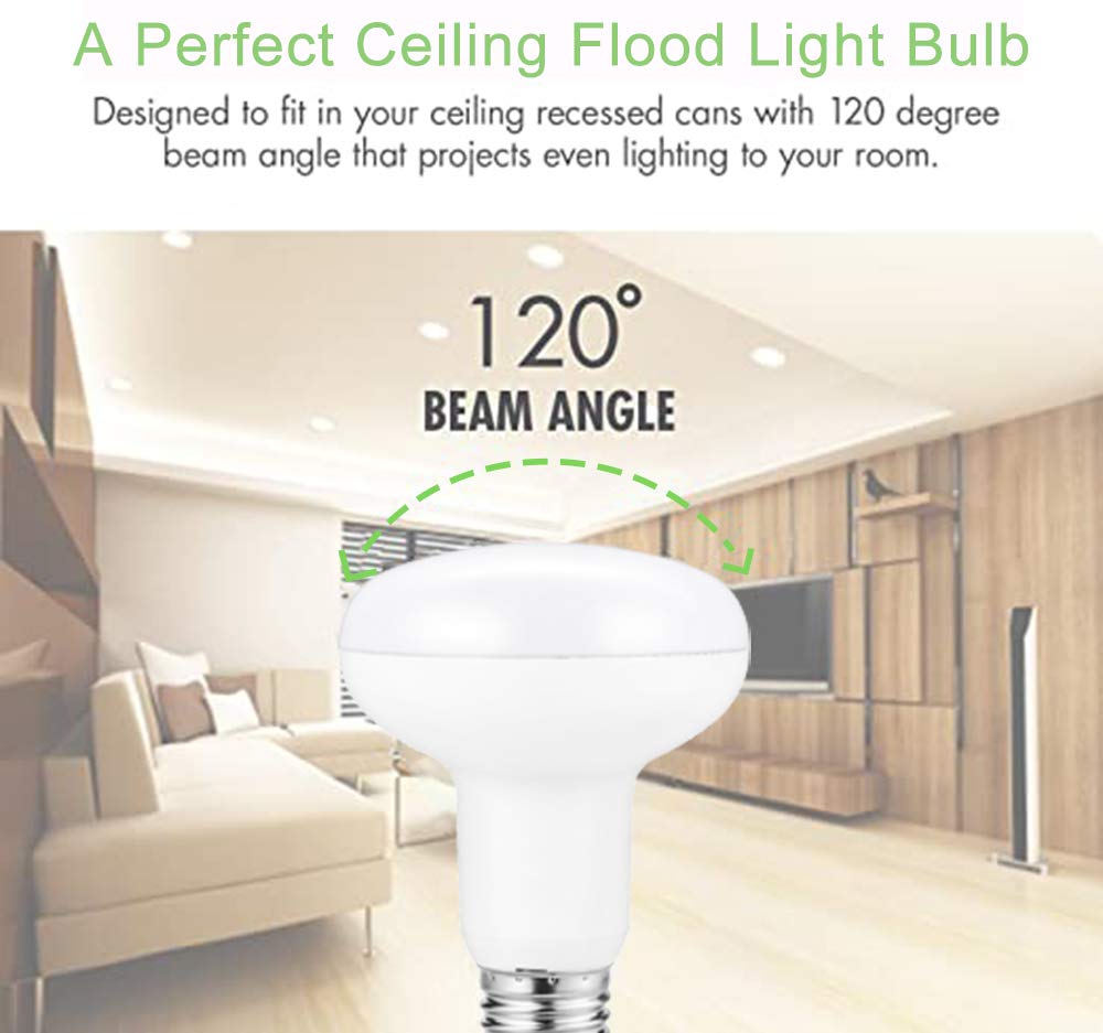Small Frog BR25/R25 LED Can Light Bulbs, 9W Dimmable, 3000K Soft White, E26 Base, Pack of 4