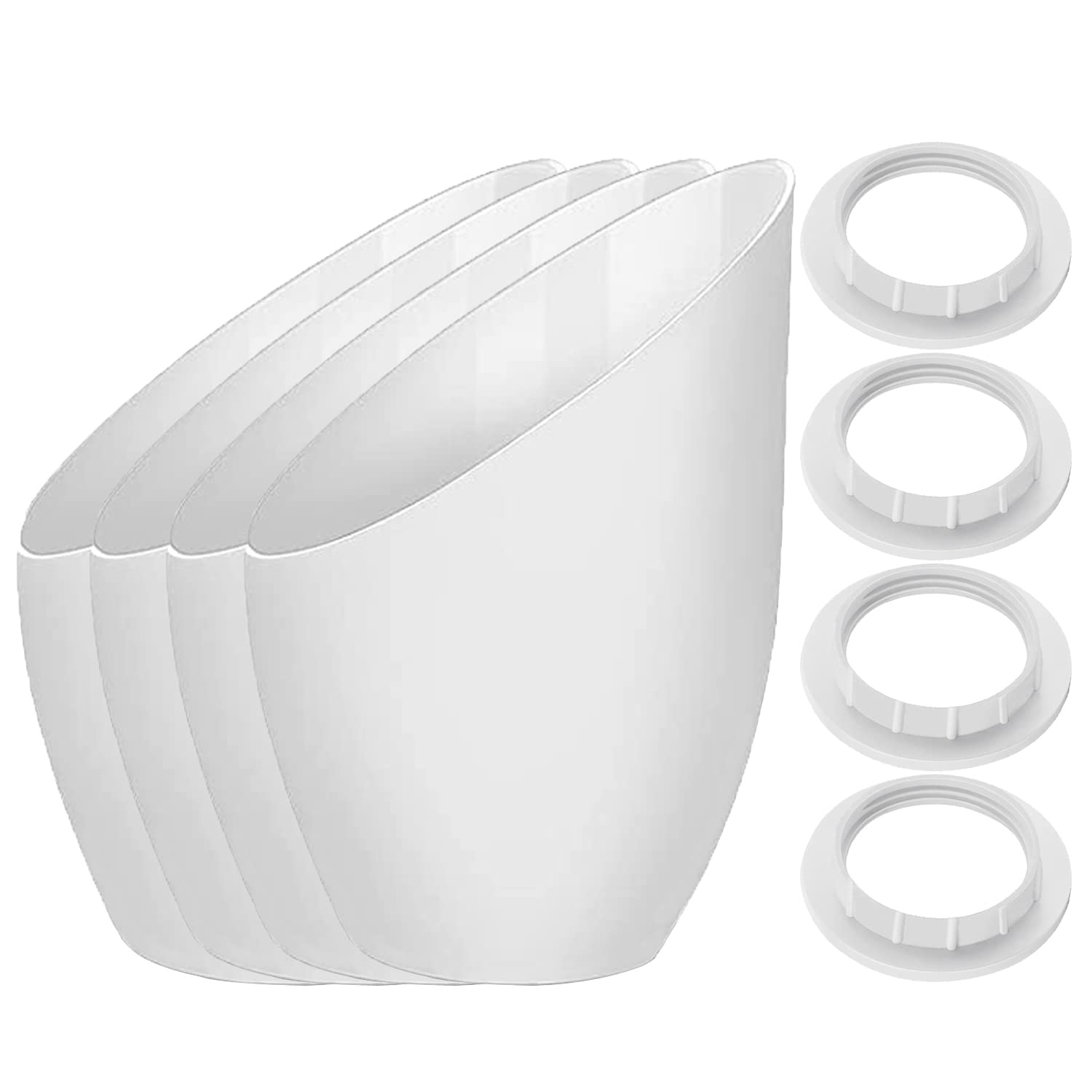 Velouer Plastic Lamp Shade Rings, 1-1/2 Inch Diameter, White, 4-Pack