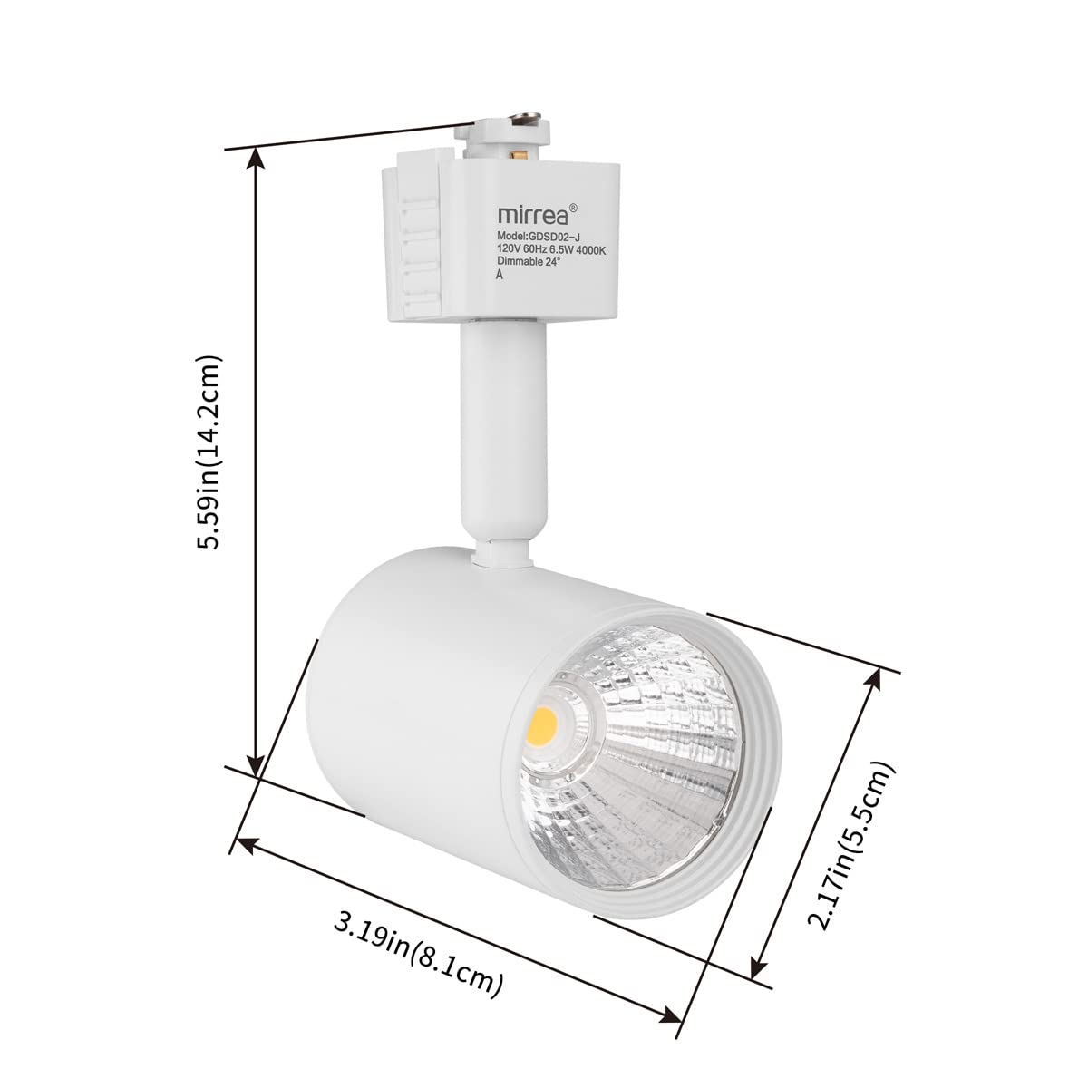 Mirrea Led Track Lighting Heads, 6 Pack, 6.5W, 4000K Neutral White, Compatible With J Type
