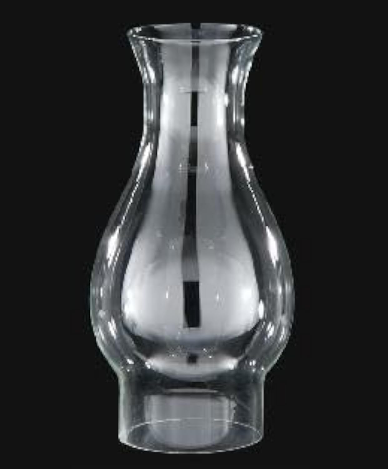 B&P Lamp 3 Inch By 4 Inch Bulge By 8 1/2 Inch Tall Clear Glass Chimney With Flair Top Design For Vintage And Antique Style Globe