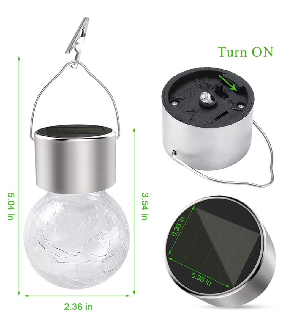 KIMI HOUSE Hanging Solar LED Light, 7 Color Changing,  ed Glass Ball, Waterproof Decorative Lantern, Model LWDP-12, Colorful