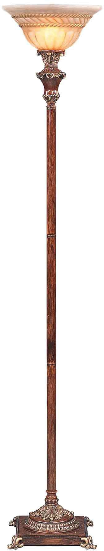 Ore International K-4171FTR Faux Wood Torchiere Lamp, 69.25&quot; x 13&quot; x 13, 69.25&quot; x 13&quot; x 13&quot;, Brown