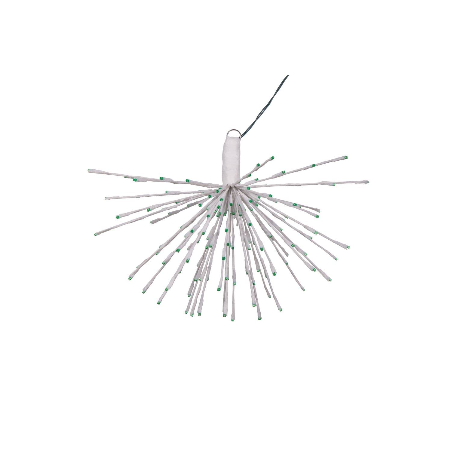 Vickerman 160Lt x 24&quot; White Starburst Green 5mm LED Lights.