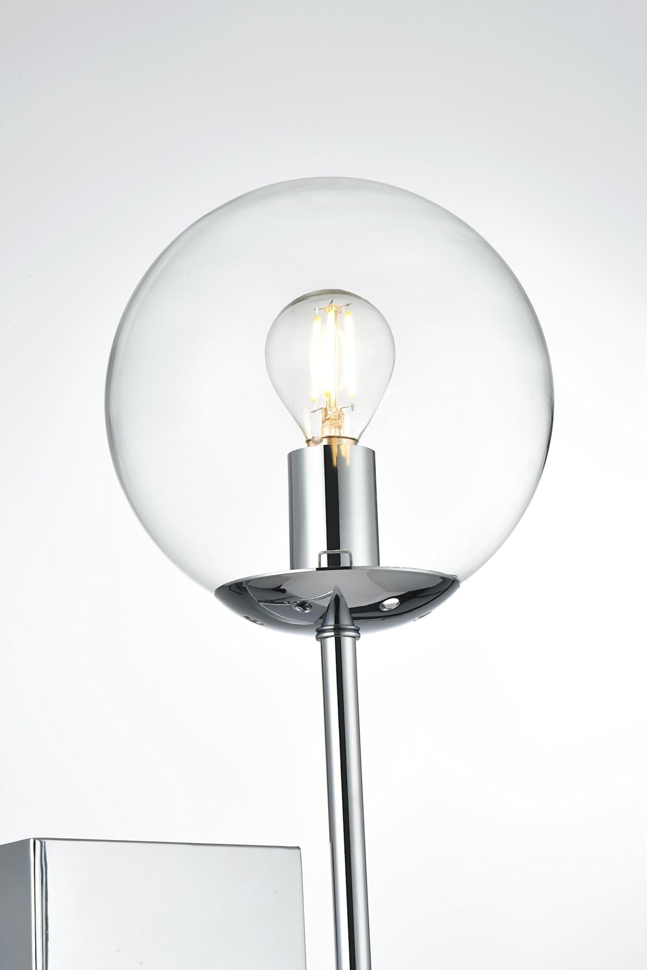 Living District Indoor Modern Home Decorative Bright Ceiling Neri 1 Light Black and Brass and Clear Glass Wall Sconce