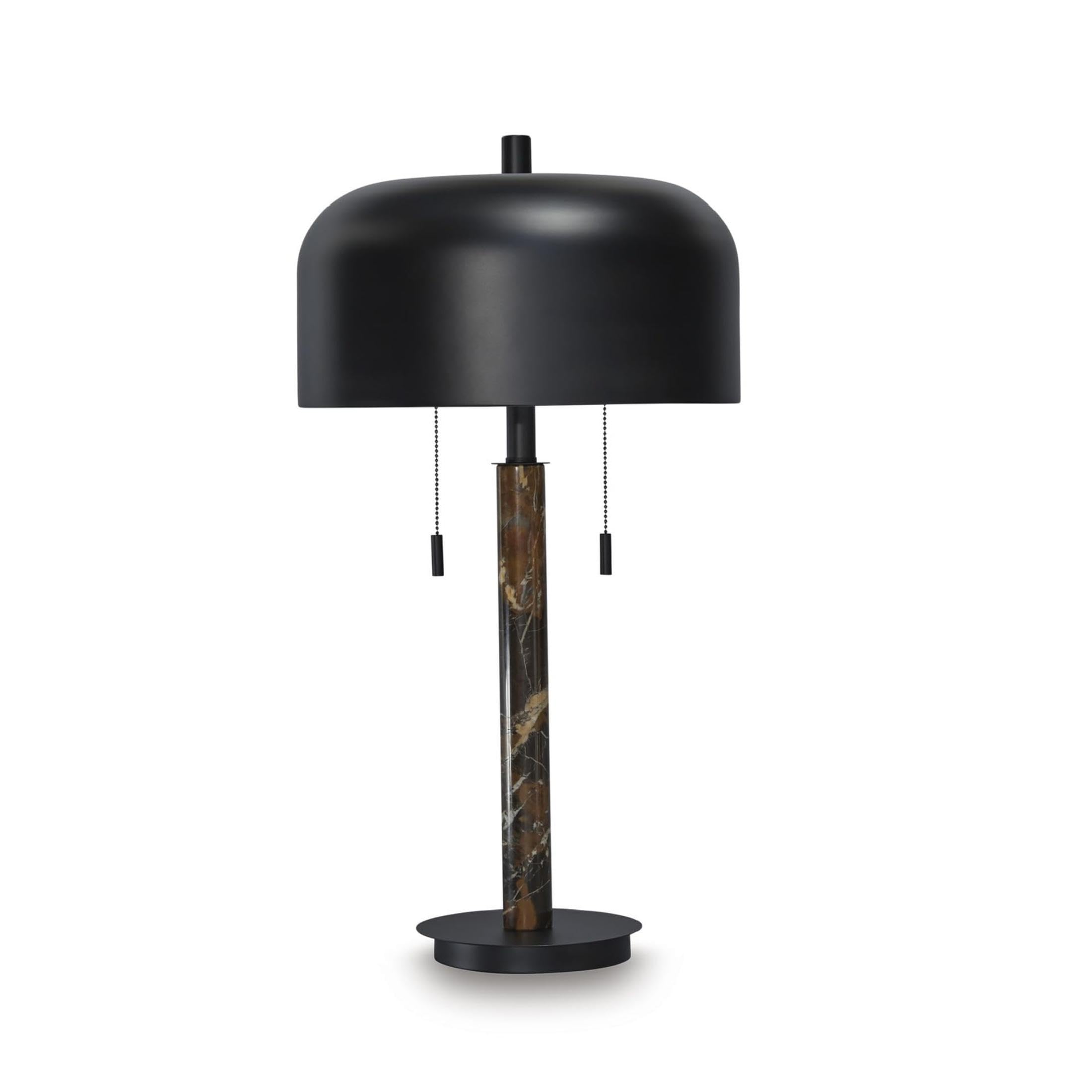 Signature Design by Ashley Alanbert Industrial Metal Table Lamp with On/Off Pull-Chain Switch  Light Brown & Black