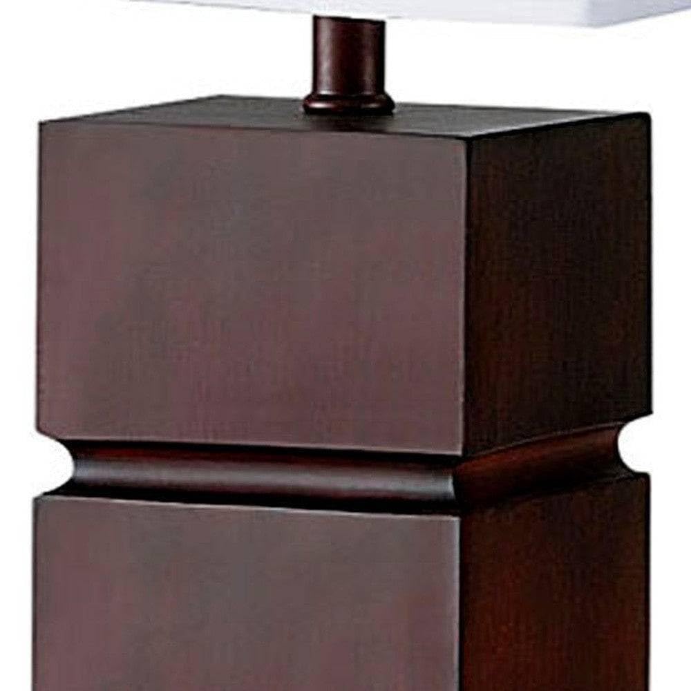 27 Brown Bedside Table Lamp With White Shade