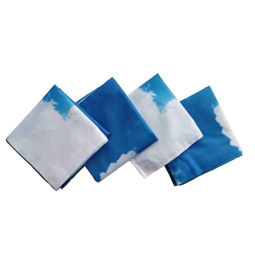 Fluorescent Light Cover 4 x 2 - Flame-Retardant Fabric, Soft Blue (Blue Sky Cloud), 10 Strong Magnets, Model FLC4-SKY-B