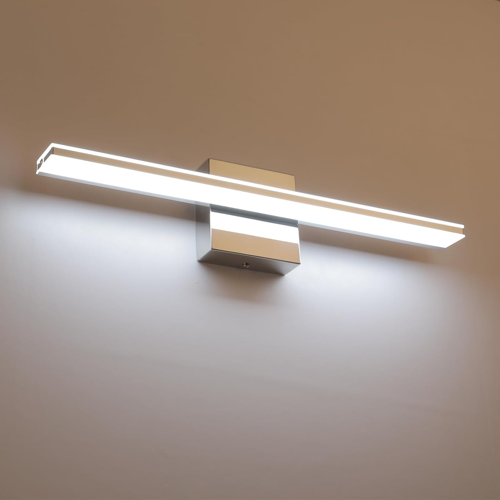 Brivolart Led Vanity Light Bar, 20 Inch Chrome Bathroom Fixture, 12W Acrylic Over Mirror Lighting, Model 6420