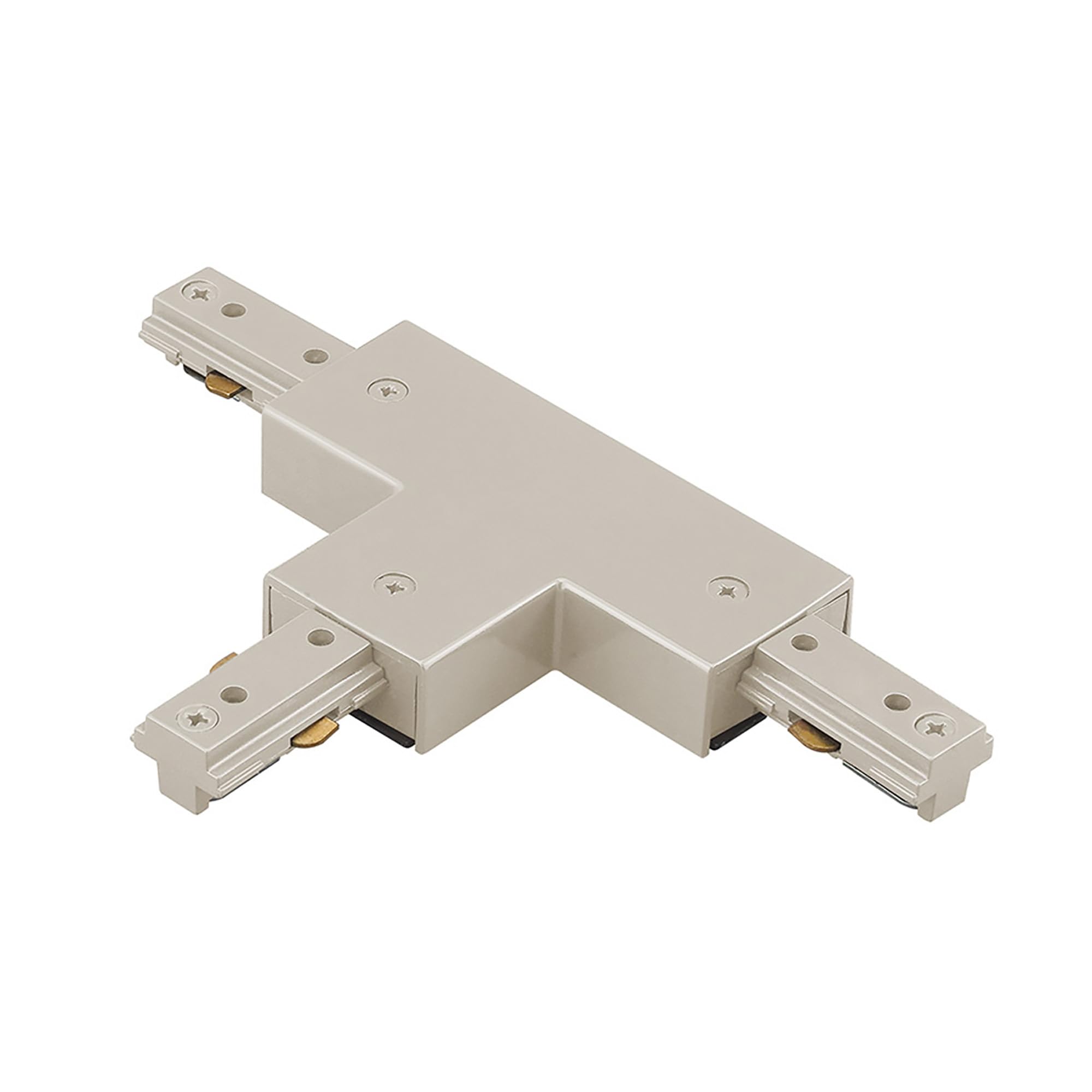 WAC Lighting H Track 120V T-Connector to Connect Three Tracks Perpendicular for H Style 3-Wire Track Systems in Brushed Nickel