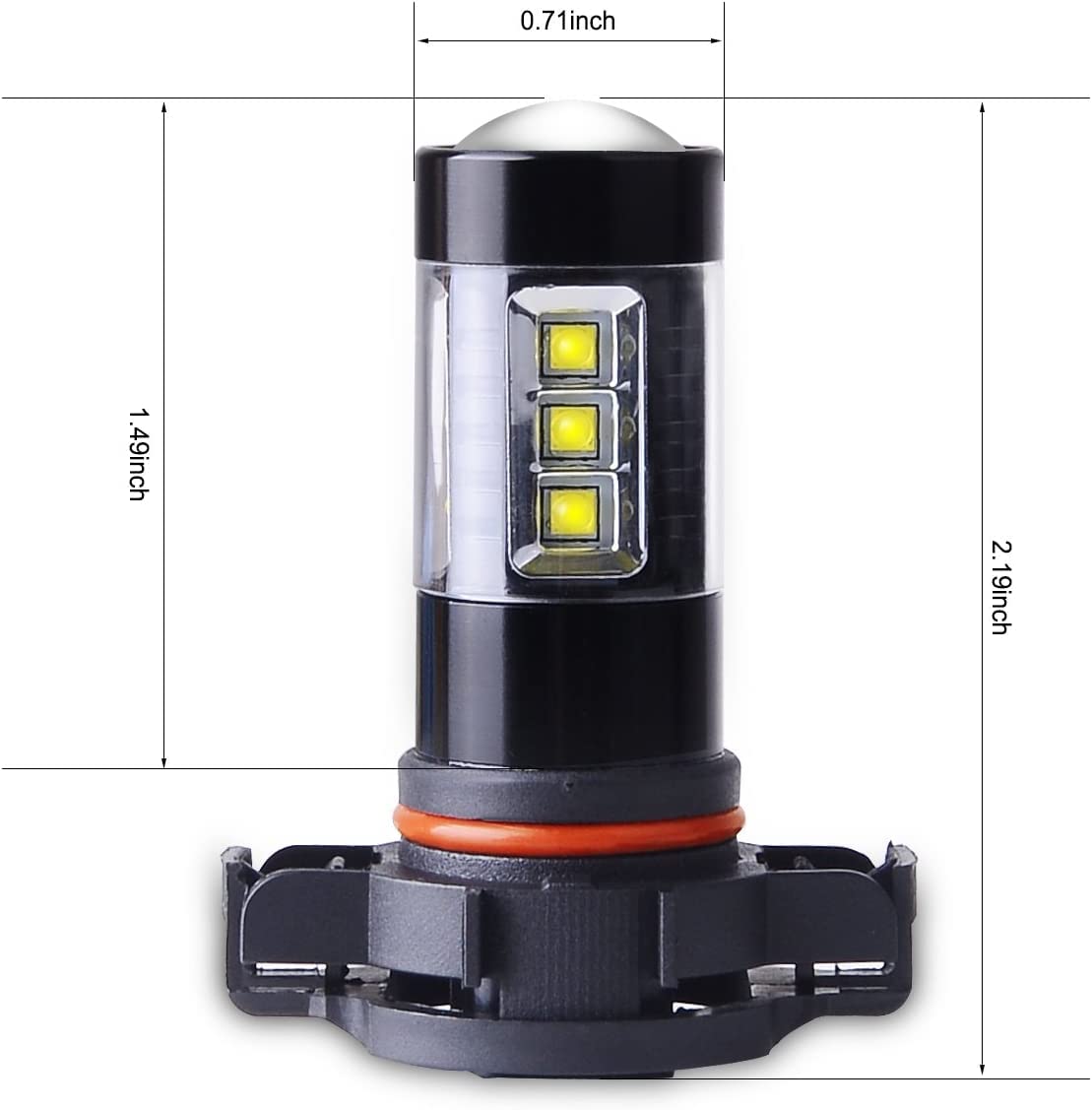 Alla Lighting Canbus 2504 Psx24W Led Fog Lights Bulbs 12276, 6000K Xenon White Xtreme Super Bright 80W High Power Chipsets12V Re
