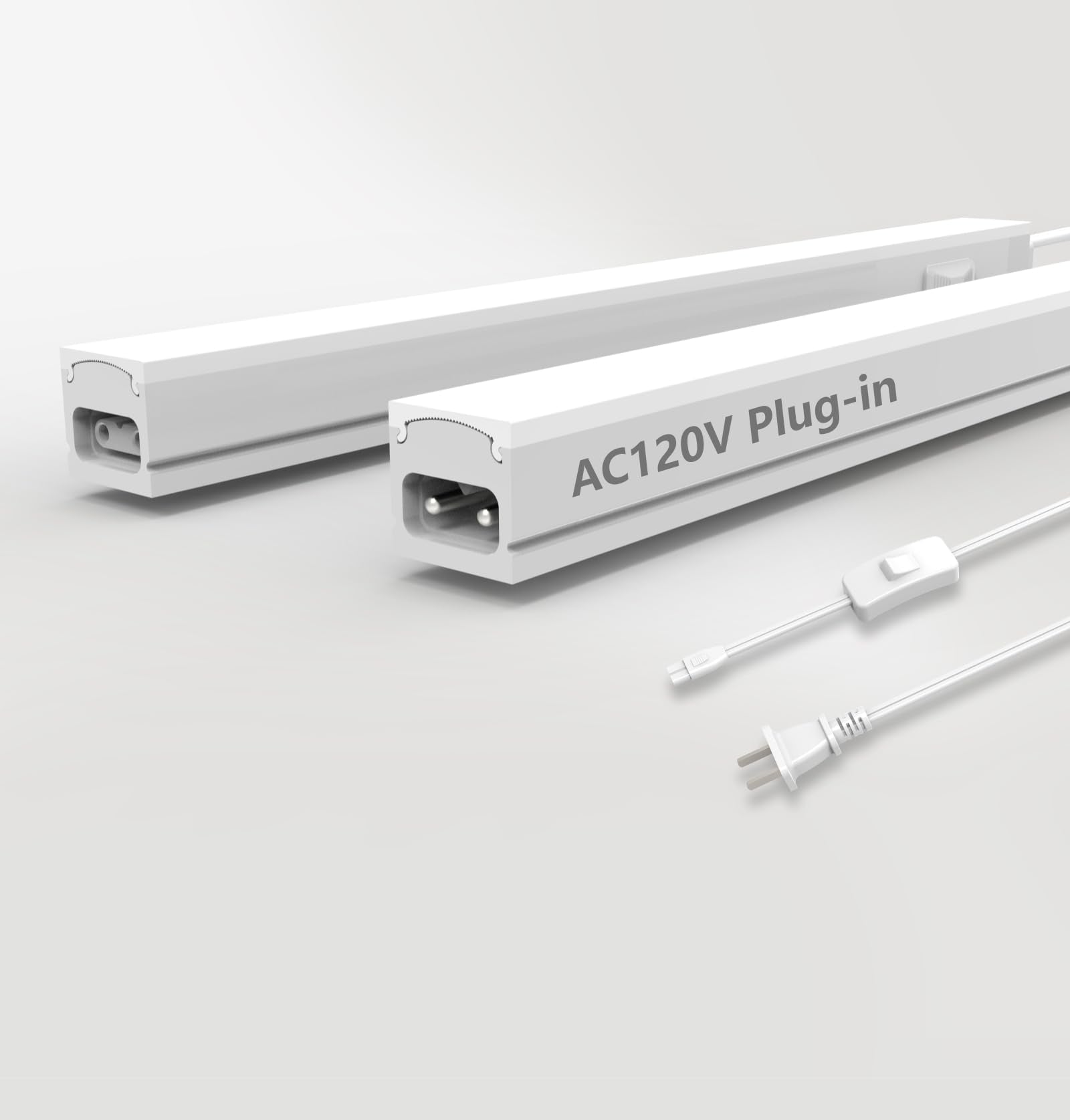 Leetdud Under Cabinet Lighting Plug in, 24 Inch 2 Pcs, Linkable AC120V 3CCT 3000K/4000K/5000K Ultra Slim, LED Under Cabinet Ligh