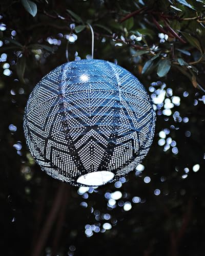 Allsop Soji Stella LED Solar Lantern, 12X12, Stainless Steel, Ink, Model 31407