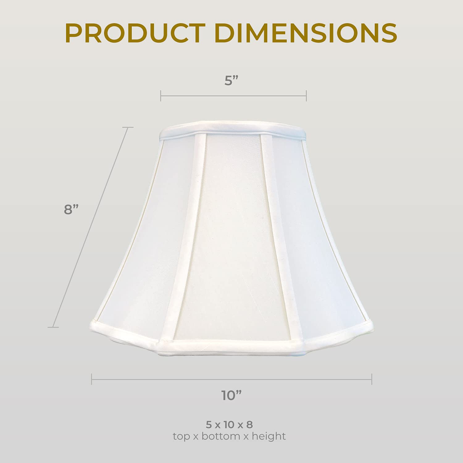 Royal Designs, Inc. Flare Bottom Lamp Shade, Fabric, 5 x 10 x 8, White, Model BSO-701-10WH