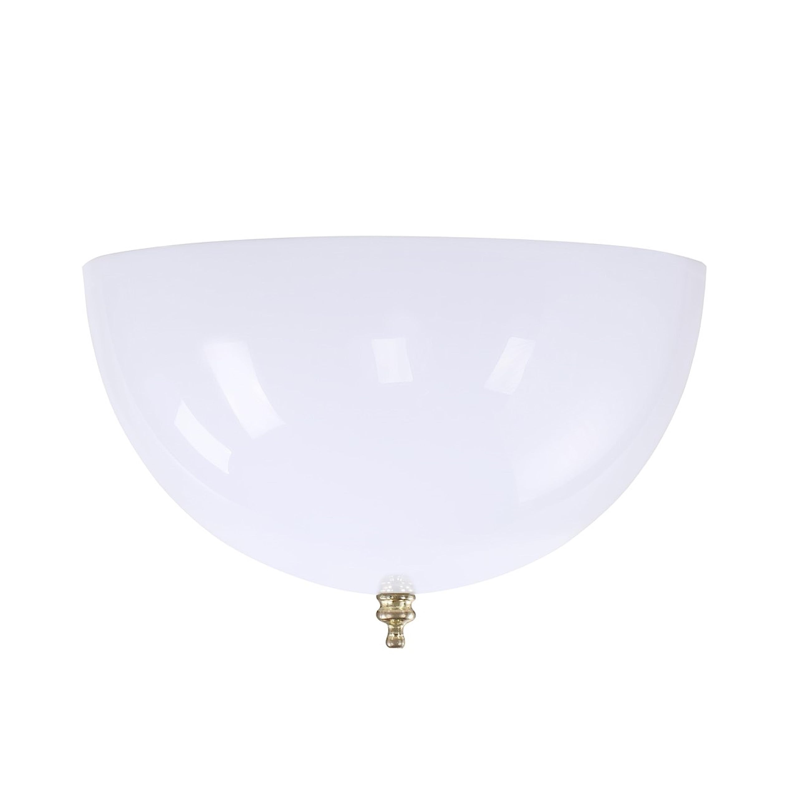 Aspen Creative 28008-15-2, Clip-On Dome Shade For A-Type Bulb Indoor Location Light Fixtures/White Finish, 7 5/8'' Diameter X 4'