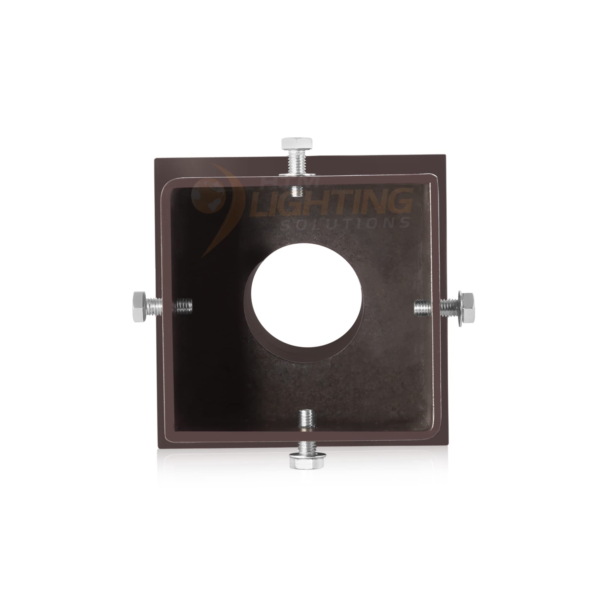 4In Square Pole Mount Bracket Tenon Adaptor With 2-3/8In Single Vertical Tenon For Slip Fitter Mount Outdoor Street Light, Comme