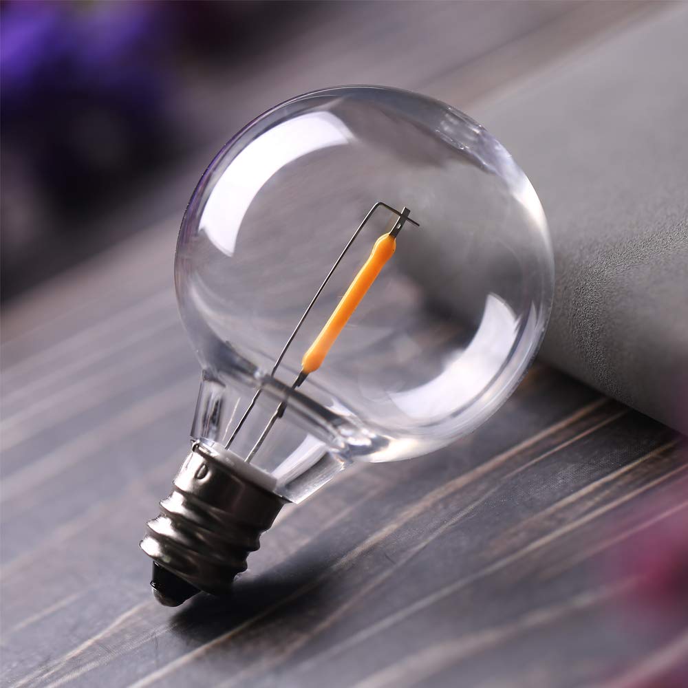 Kgc Plastic C7/G40 Replacement Led Light Bulbs - 0.6W Equivalent To 7W Incandescent Bulbs 2700K, E12 Screw Base Shatterproof & W
