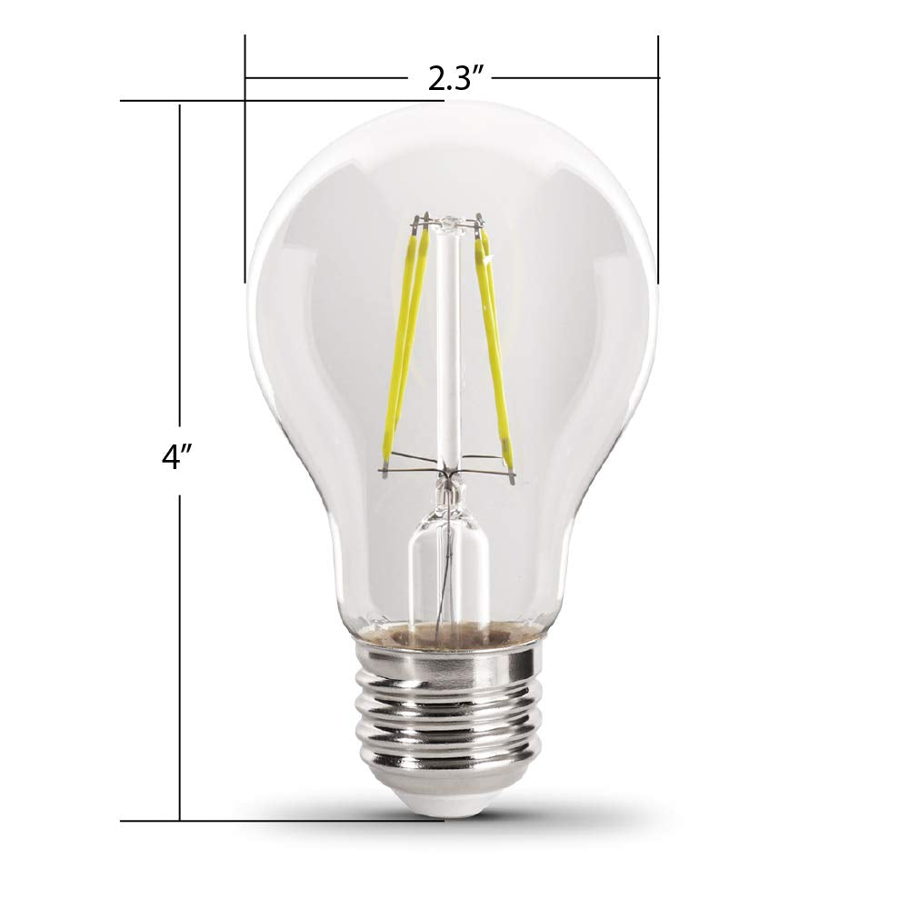 Feit Electric - A19/Tpk/Led 25W Equivalent Pink Filament Dimmable Clear Glass Colored Led Light Bulb