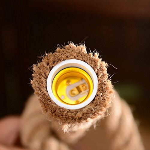 Ctkcom 1 Head 1 Meter Vintage Hemp Rope Pendant Light Fixture E26/E27 Base, Vintage Ceiling Light Lamp,Retro Style For Dining Ha