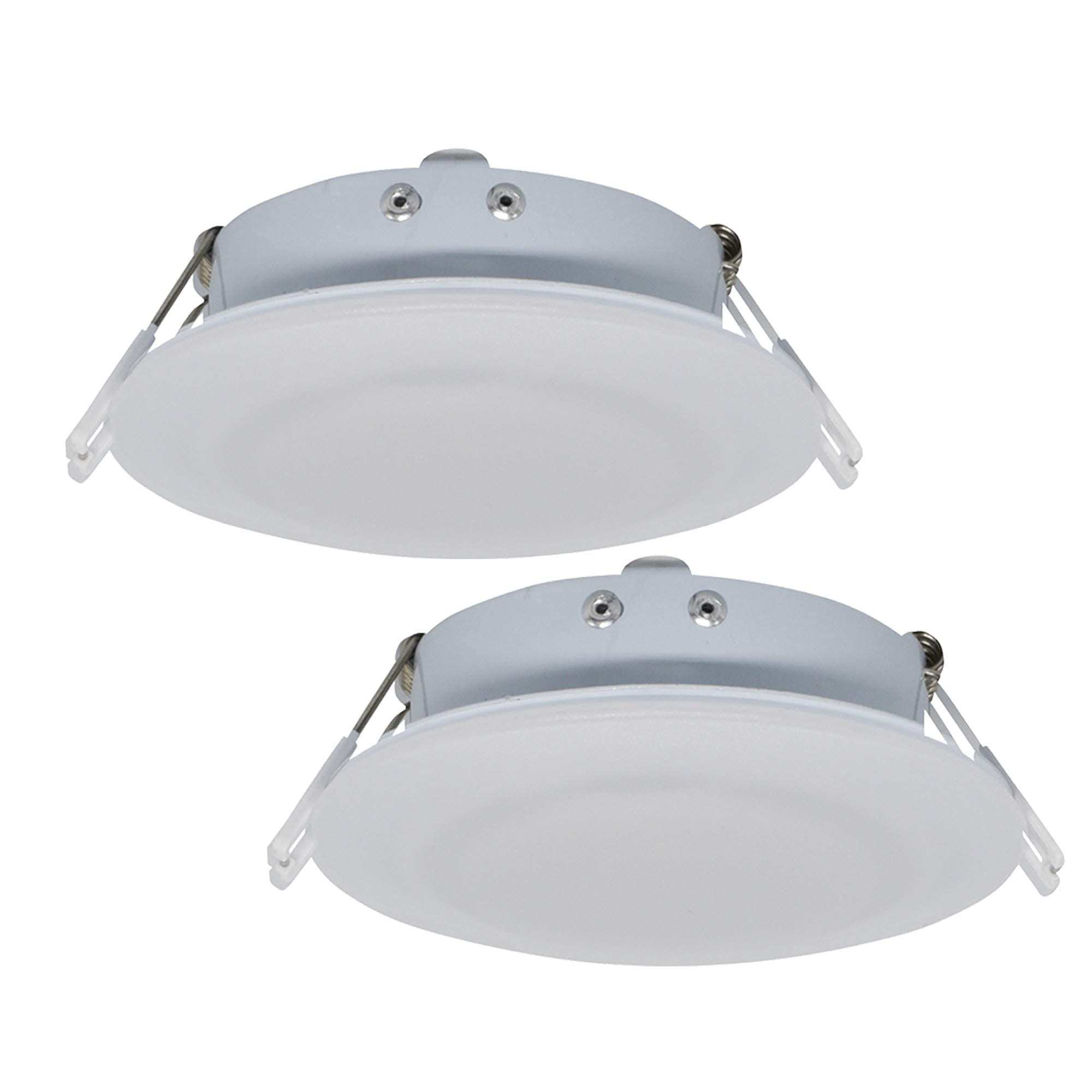 Facon LED RV Puck Light 4.5 Inch, Aluminum, 4000K Cool White, Model RVR4H-MH40, Pack of 2