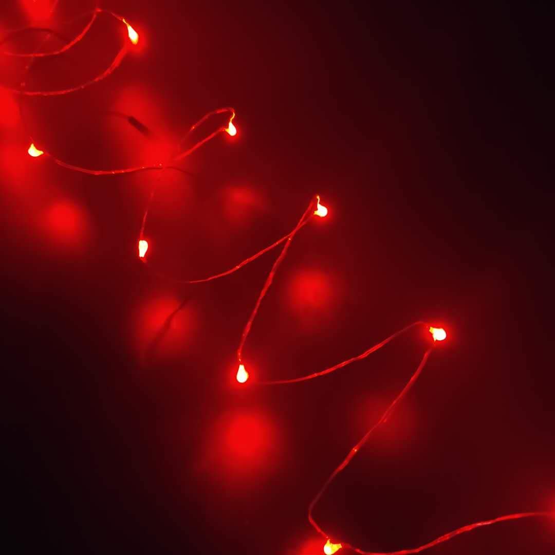 Yongzhenlite 4 Pack Battery Operated LED Fairy Lights, 10 Feet, Red, Copper Material, Indoor Mini Lights with Timer Function