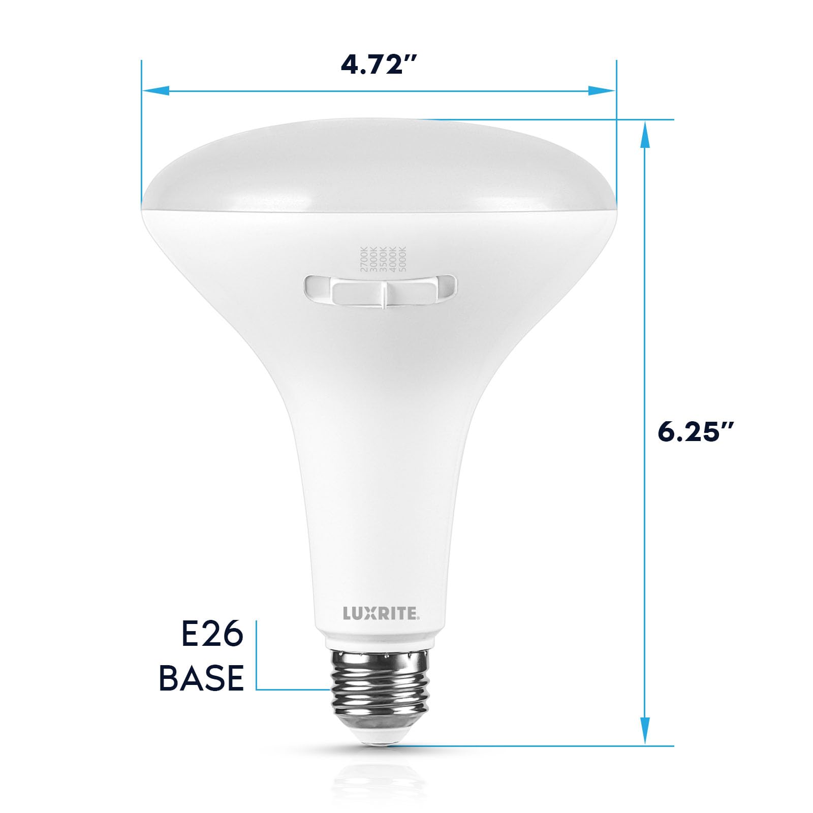 Luxrite Br40 Led Light Bulb, 12W (75 Watt Equivalent), 5Cct 2700K 3000K 3500K 4000K 5000K, Cri 90, Dimmable, 1080 Lumens, Led Fl