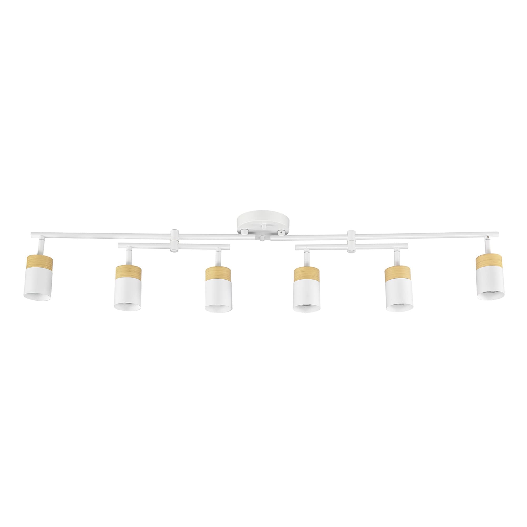 Globe Electric 64000055 42in 6-Light Track Lighting, Matte White, Metal, Pivot Shades, GU10 Sockets