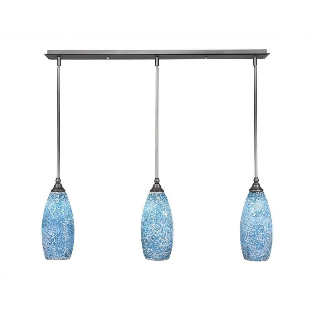 Toltec Lighting 3 Light Linear Pendalier In Brushed Nickel (36-Bn-5065)