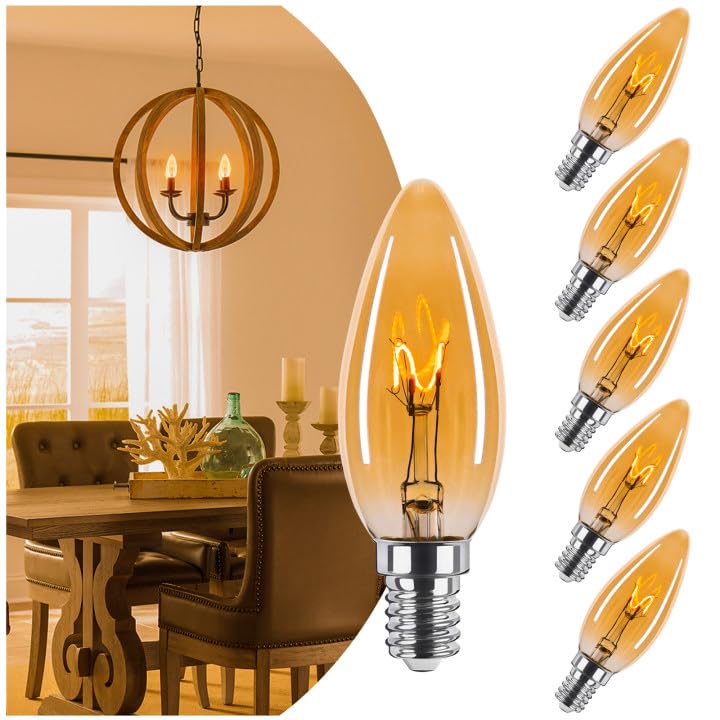 Brighfivey 25 Watt Candelabra Bulbs, Dimmable E12 Chandelier Bulb, Ultra-Fine Filament Candelabra Led Bulbs 2W Equal 25W Vintage