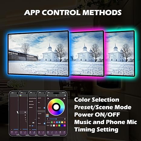 L8star RGB LED Strip Lights, 2x16.4Ft, Battery Powered with Remote & APP Control, Model L8star-5050-16.4FT, Plastic Material