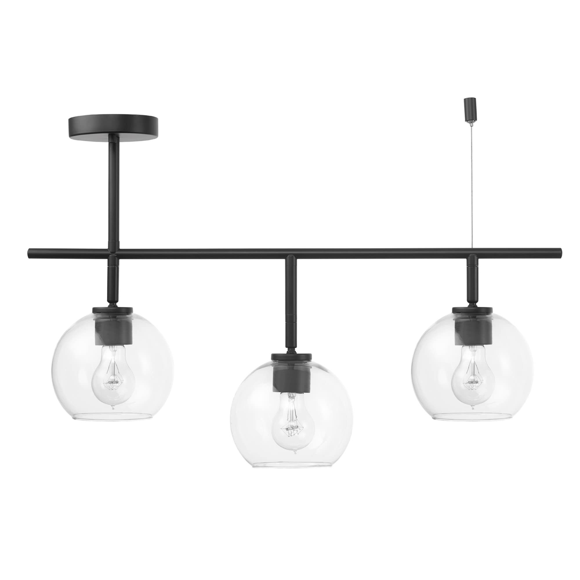 Globe Electric Mika 3-Light Track Lighting, Matte Black, Bulb Not Included