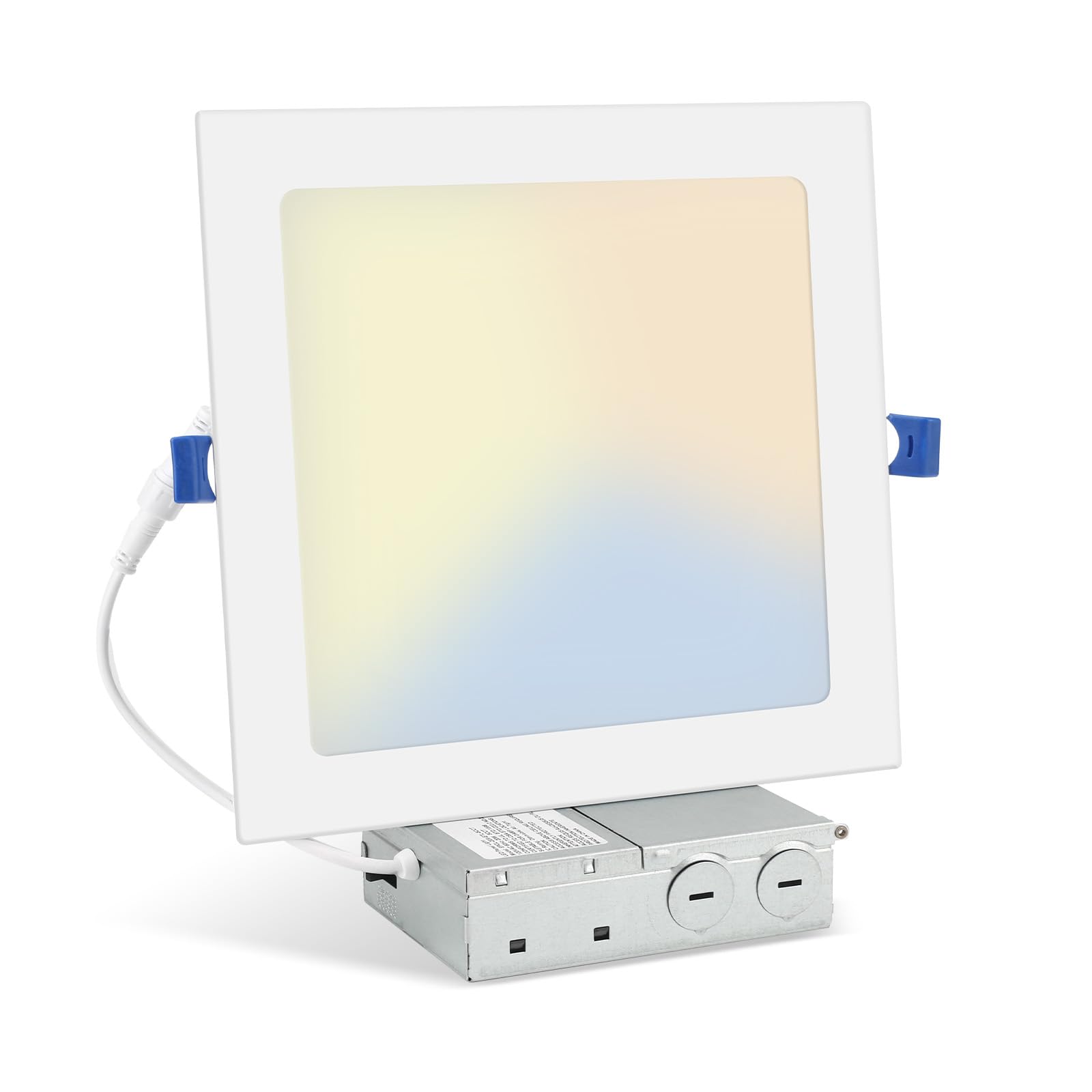 HONZIN 1 Pack 8 Inch Square LED Recessed Lighting, Ultra-Thin Canless Ceiling Light, 5CCT Selectable 2700K/3000K/3500K/4000K/500