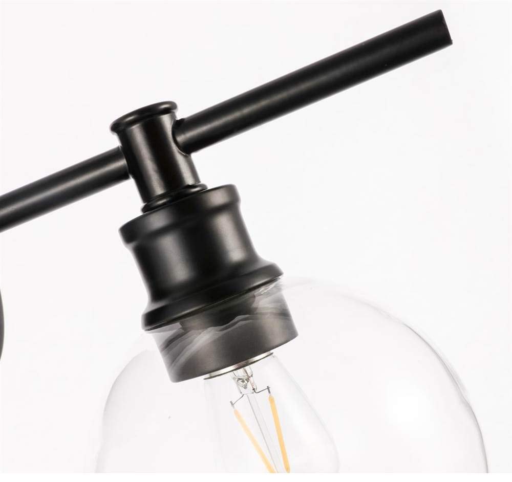Living District Black Glass Wall Sconce, 1 Light, Modern Clear Glass Accent Fixture