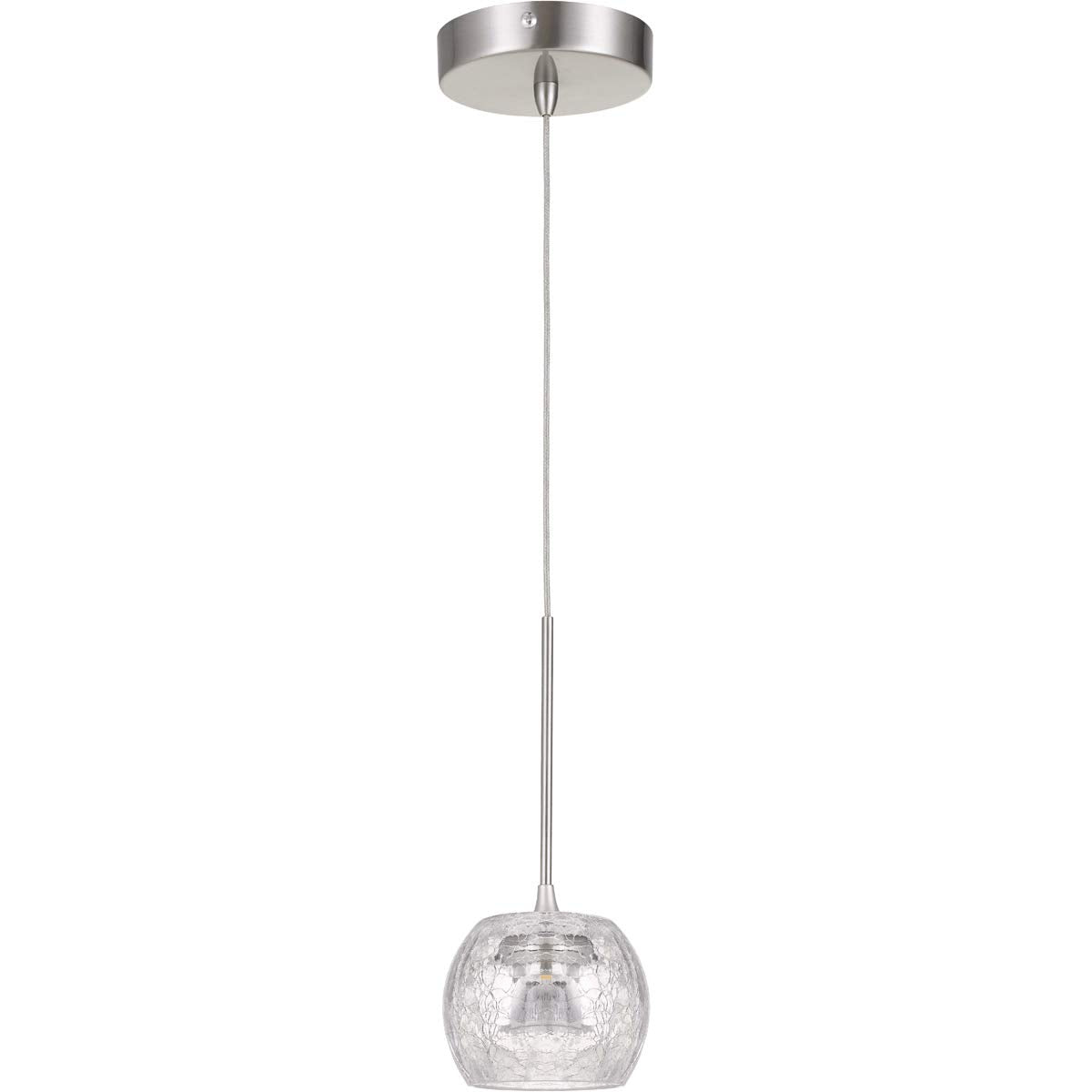 Cal Lighting UP-1122 Transitional LED Pendant from Ithaca Collection in Pewter, Nickel, Silver Finish, 4.50 inches, Steel