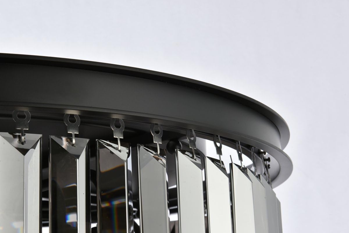 Urban Classic 8-Light Flush Mount, Matte Black, Alloy Steel, Grey & Silver Finish