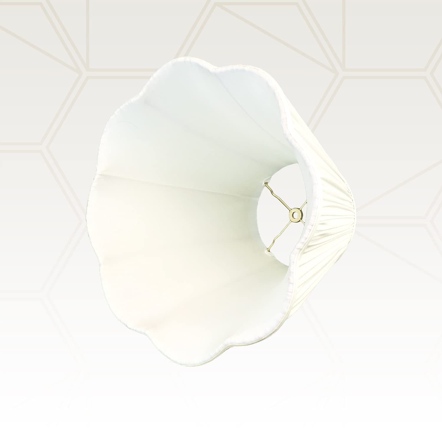 Royal Designs Bottom Scallop Gather Pleat Basic Lamp Shade, Eggshell, 8&quot;&quot; X 16&quot;&quot; X 13&quot;&quot; (Bs-754-16Eg)