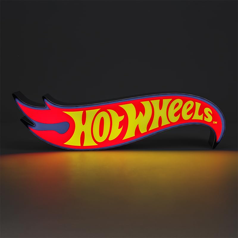Hot Wheels Logo Light - Officially Licensed Racing Logo Icon Night Light, Racetrack Play Room Decor And Gift For Boys And Girls, Toy Car And Bedroom Accessory And Nightlight For Kids | Paladone
